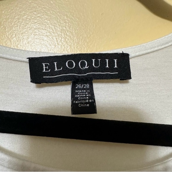 Eloquii Faux Wrap Cut Out Long Sleeve Bodysuit Women Plus 26/28 White - Picture 3 of 5